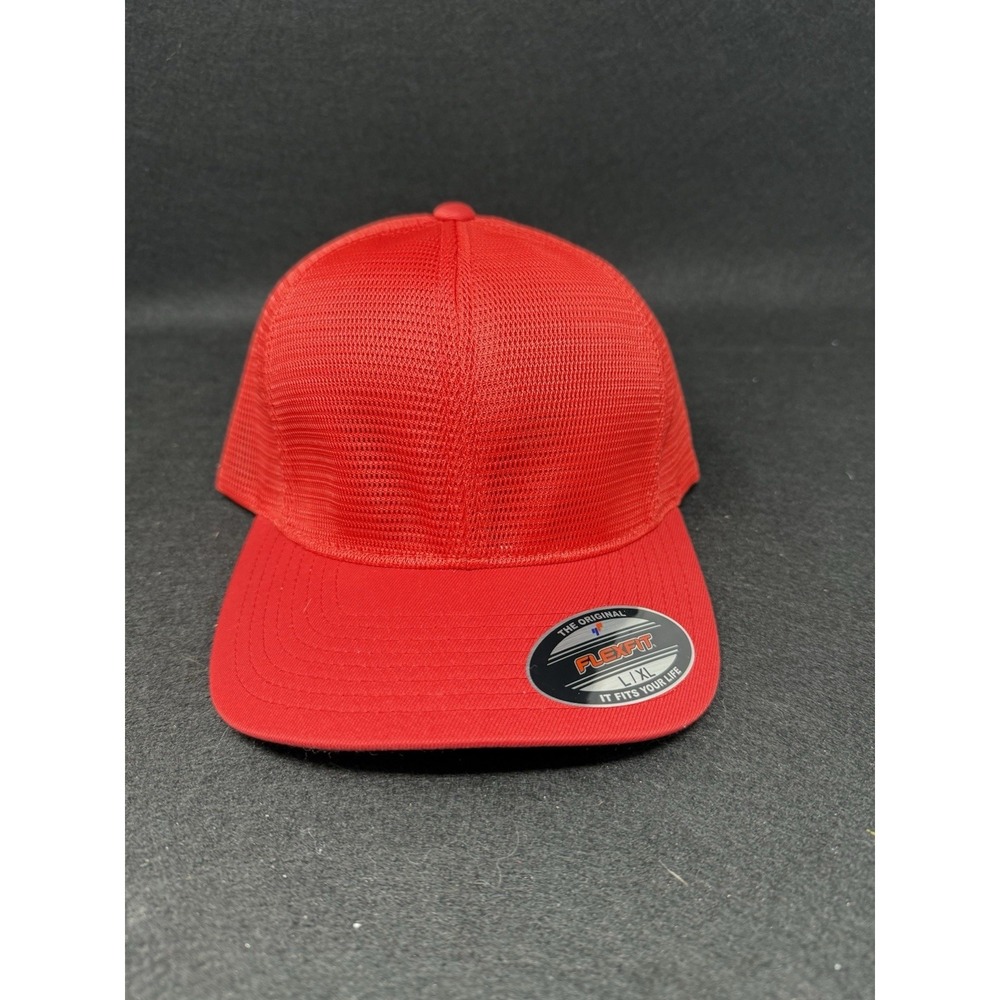 Flexfit Trucker Hat Red Mesh‎ Back Cap L XL Blank Yupoong lot of 6